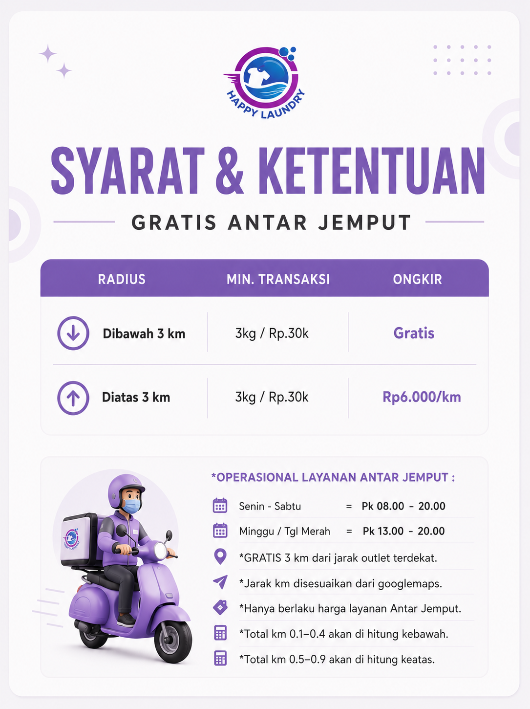 Sendang Laundry: Meny